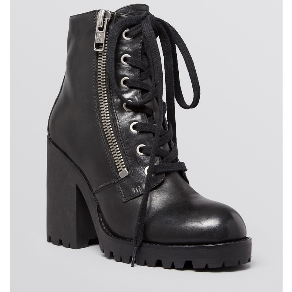 Ash Poker Lace-Up Platform Booties
